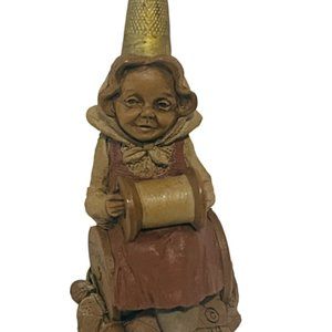 Tom Clark figurine gnome elf SIGNED Cairn sculpture thimble Thimblena spool sew